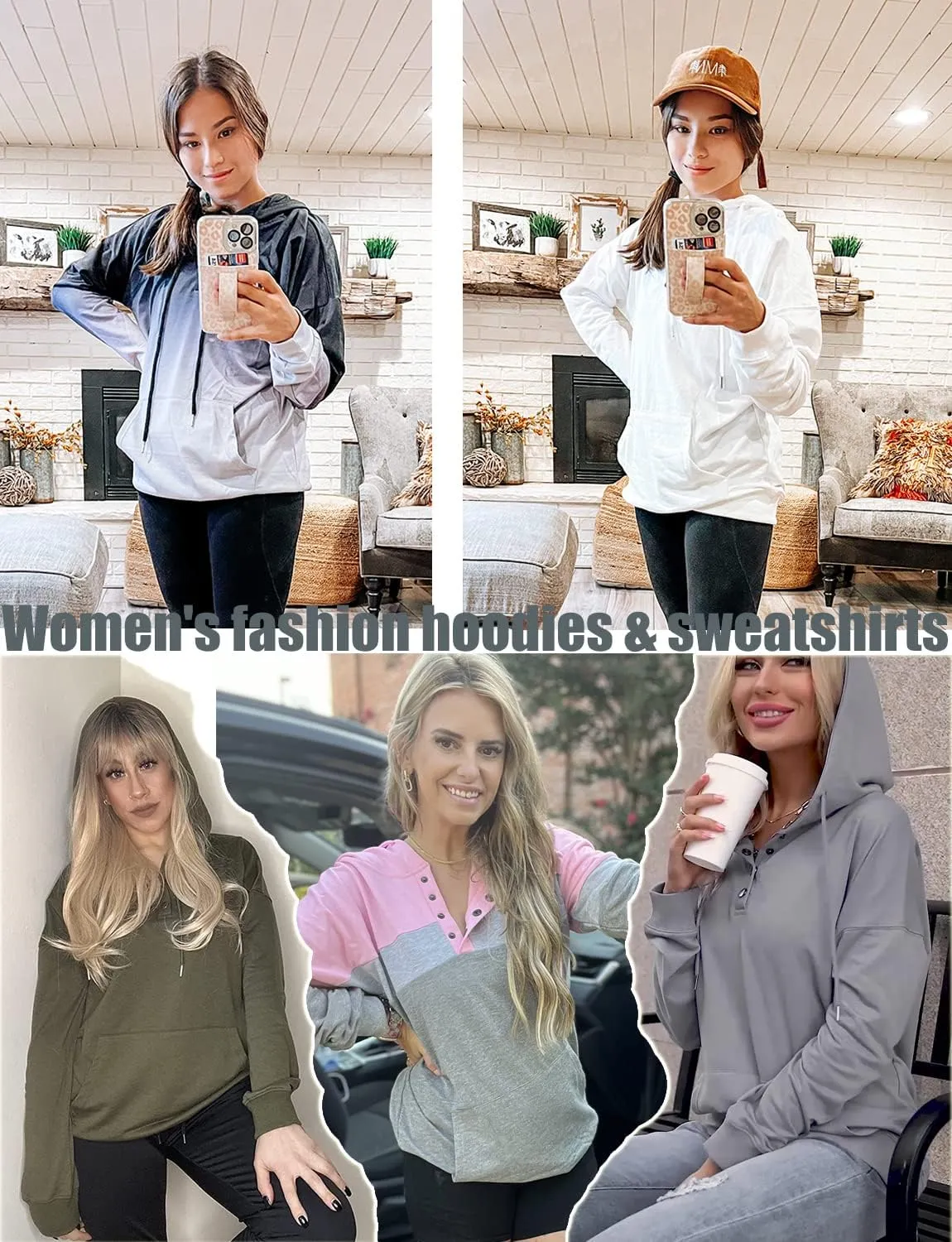 VIEACTIVEWEAR Hoodie for Women Tie Dye Sweatshirt Button Down Tops Casual Long Sleeve Oversize Pullover