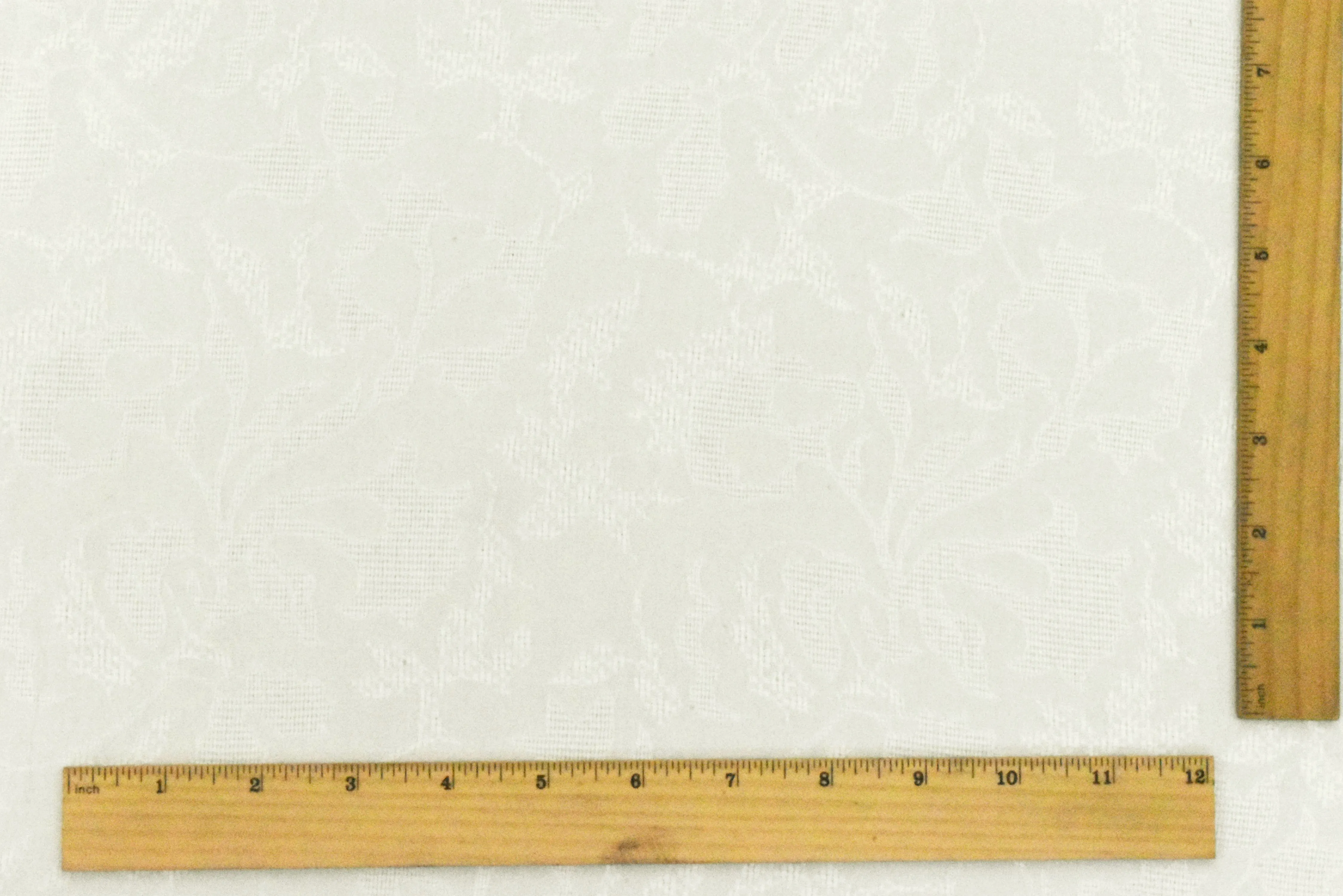 Whipped Ivory Famous Designer Floral Baroque Jacquard Woven Fabric