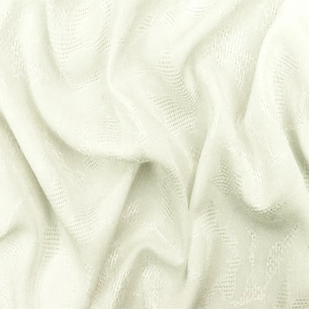 Whipped Ivory Famous Designer Floral Baroque Jacquard Woven Fabric