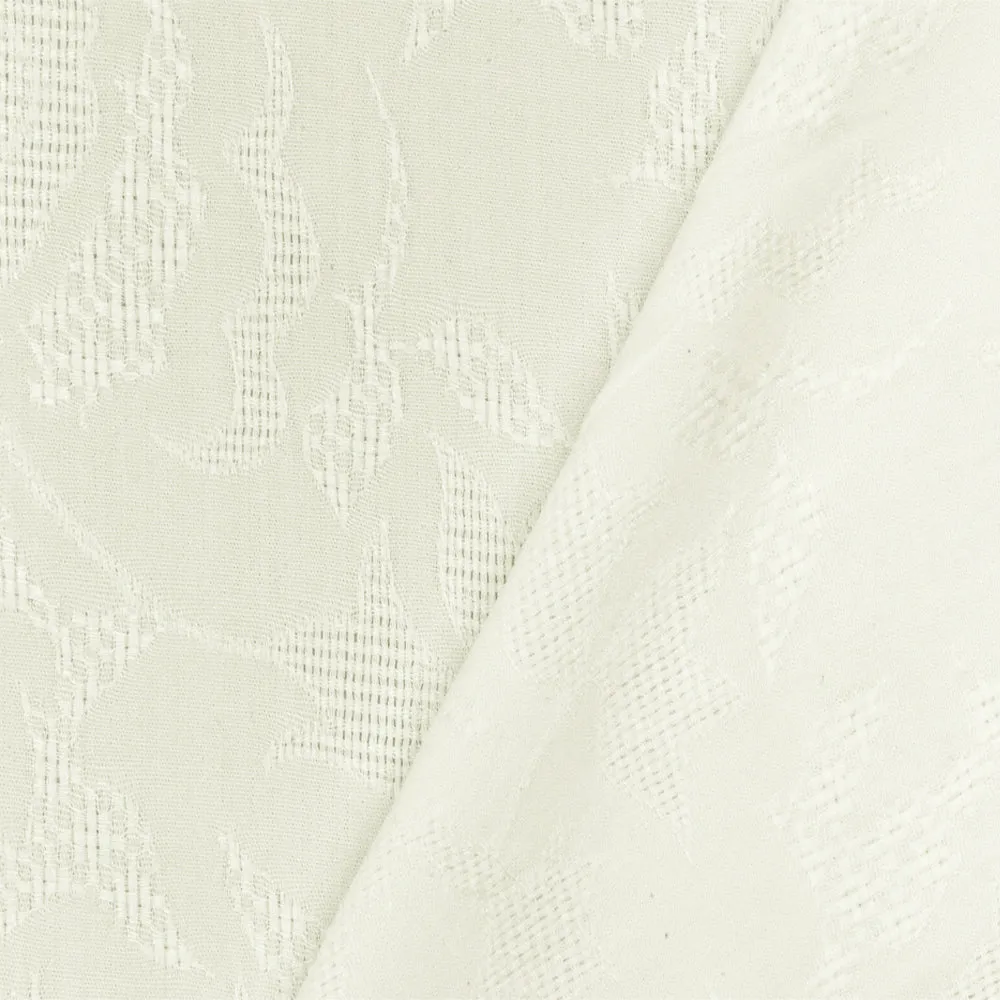 Whipped Ivory Famous Designer Floral Baroque Jacquard Woven Fabric