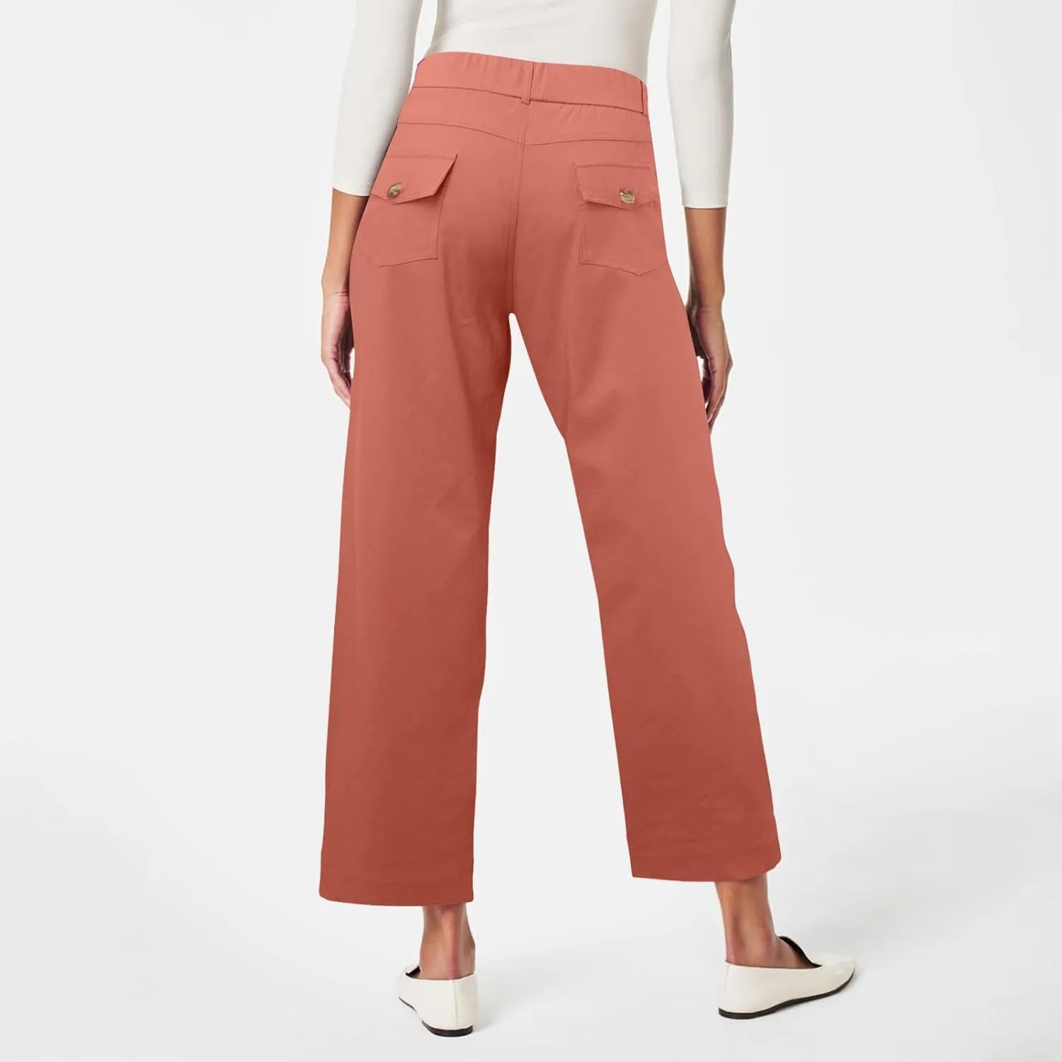Wide Leg Pants for Women Winter ightweight Hiking Pants with Pockets Solid Color Elastic Waist