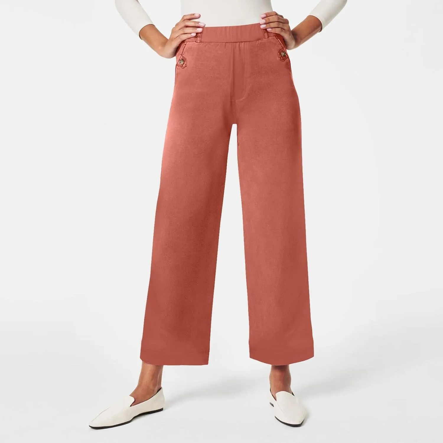 Wide Leg Pants for Women Winter ightweight Hiking Pants with Pockets Solid Color Elastic Waist