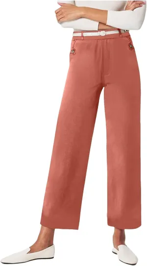 Wide Leg Pants for Women Winter ightweight Hiking Pants with Pockets Solid Color Elastic Waist