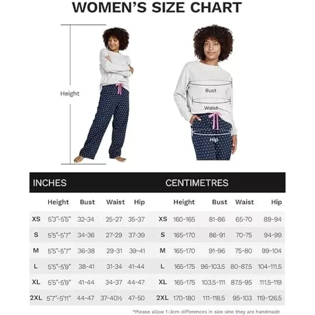 Women Black Pyjamas Set Knit Lounge Bottom Pants and Long Sleeve Button Top