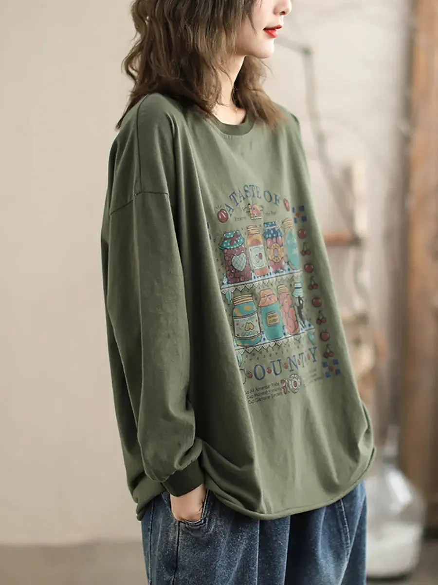 Women Bottle Print Sweatshirt