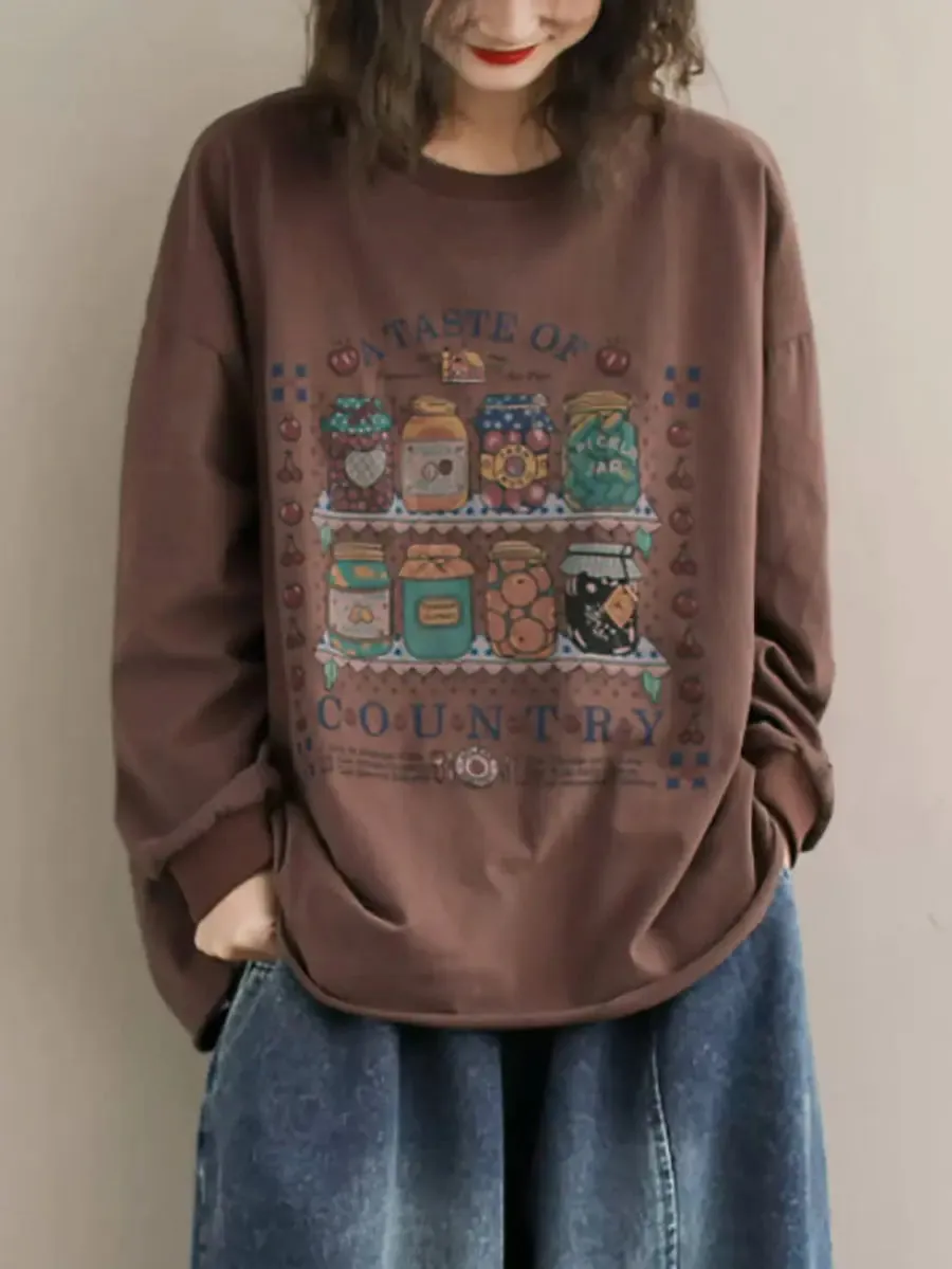 Women Bottle Print Sweatshirt