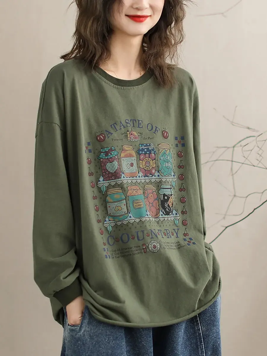 Women Bottle Print Sweatshirt
