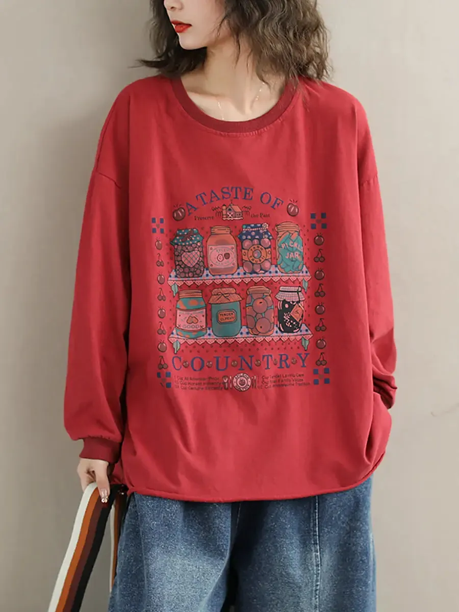 Women Bottle Print Sweatshirt