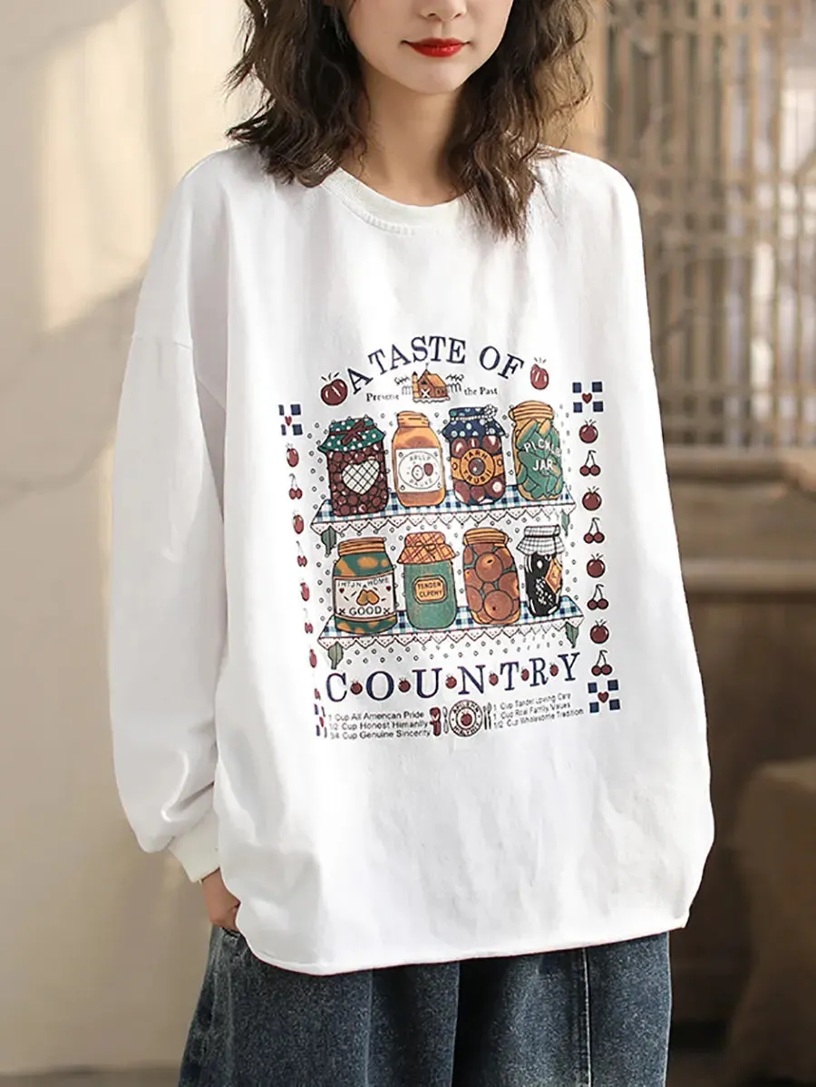 Women Bottle Print Sweatshirt