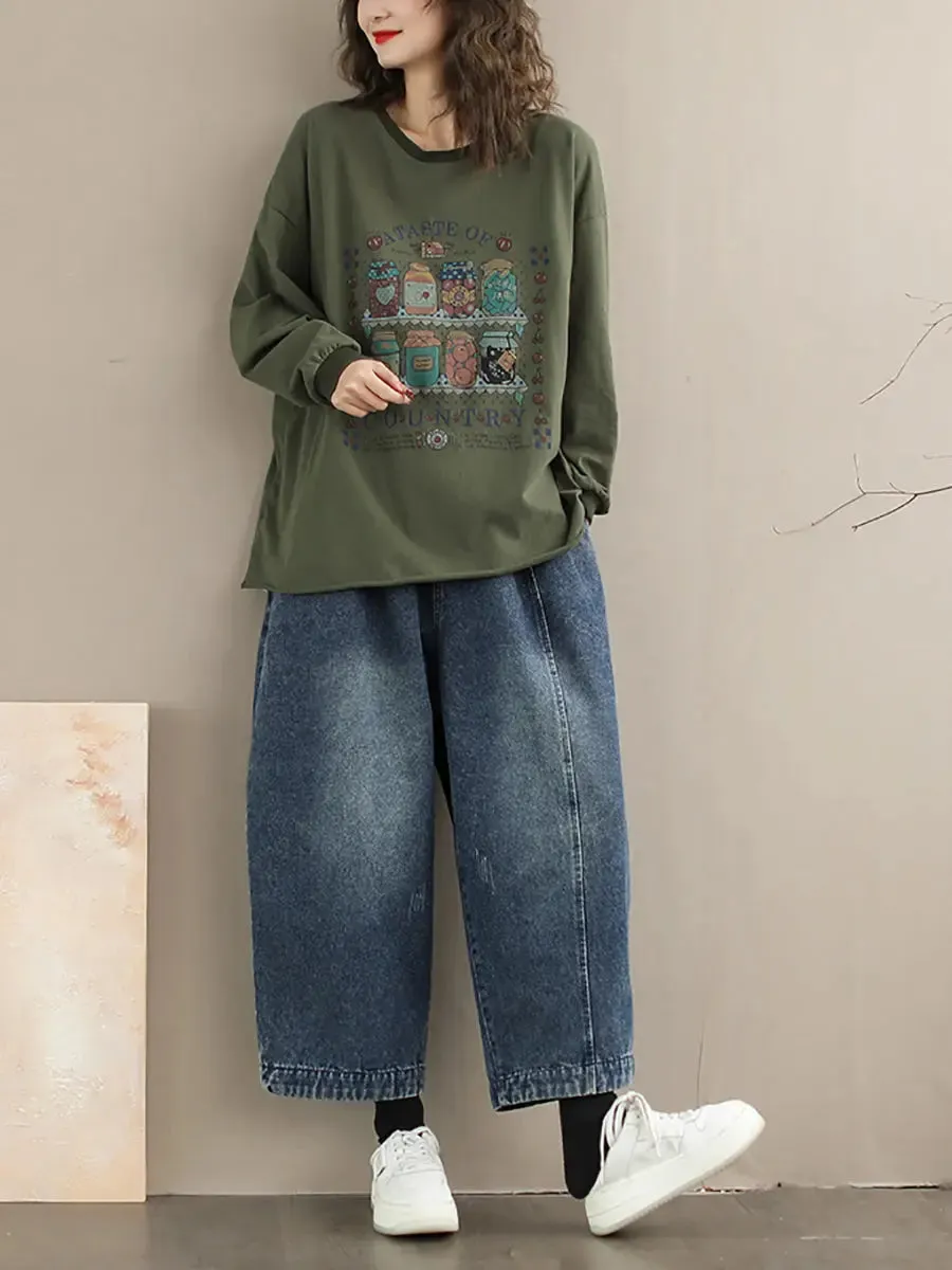 Women Bottle Print Sweatshirt