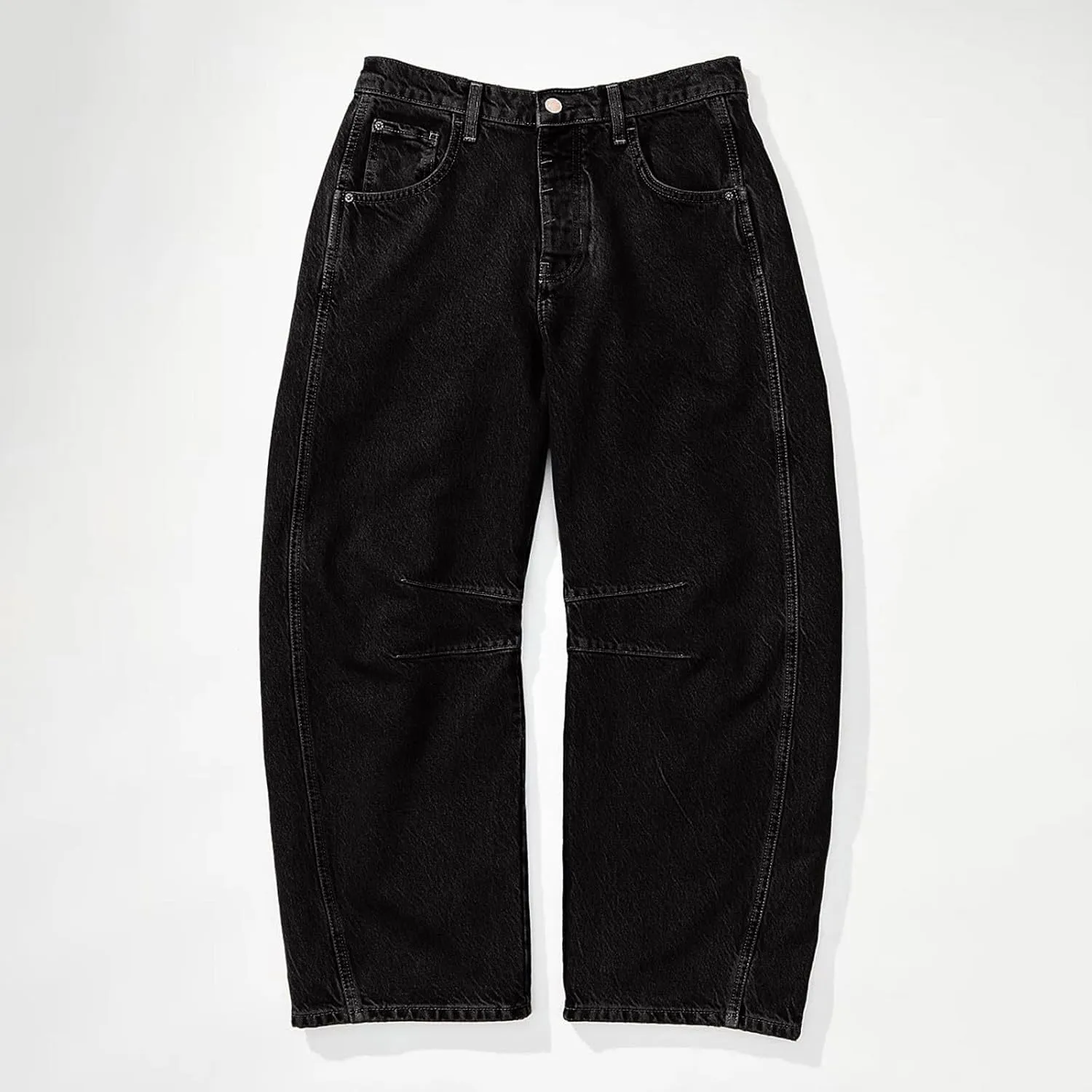 Women Linen Blend Summer Split Flowy Pants High Waist Wide Leg Slim Fit Trousers Work Business