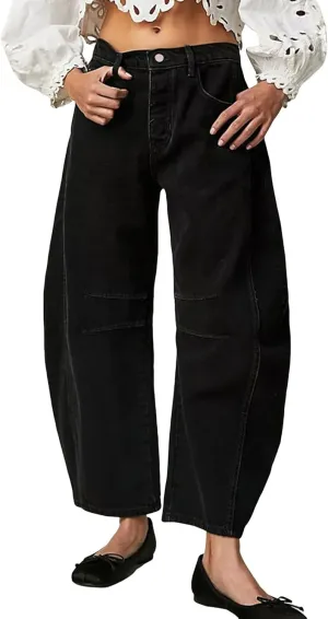 Women Linen Blend Summer Split Flowy Pants High Waist Wide Leg Slim Fit Trousers Work Business