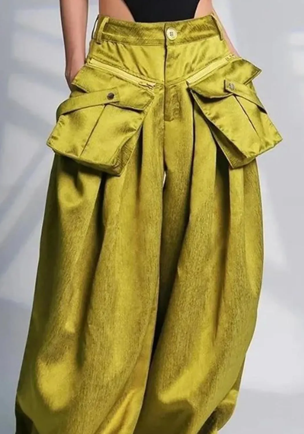 Women Satin Wide Leg Pants Casual High Waisted Palazzo Pants Trousers Loose Baggy Cargo Pants