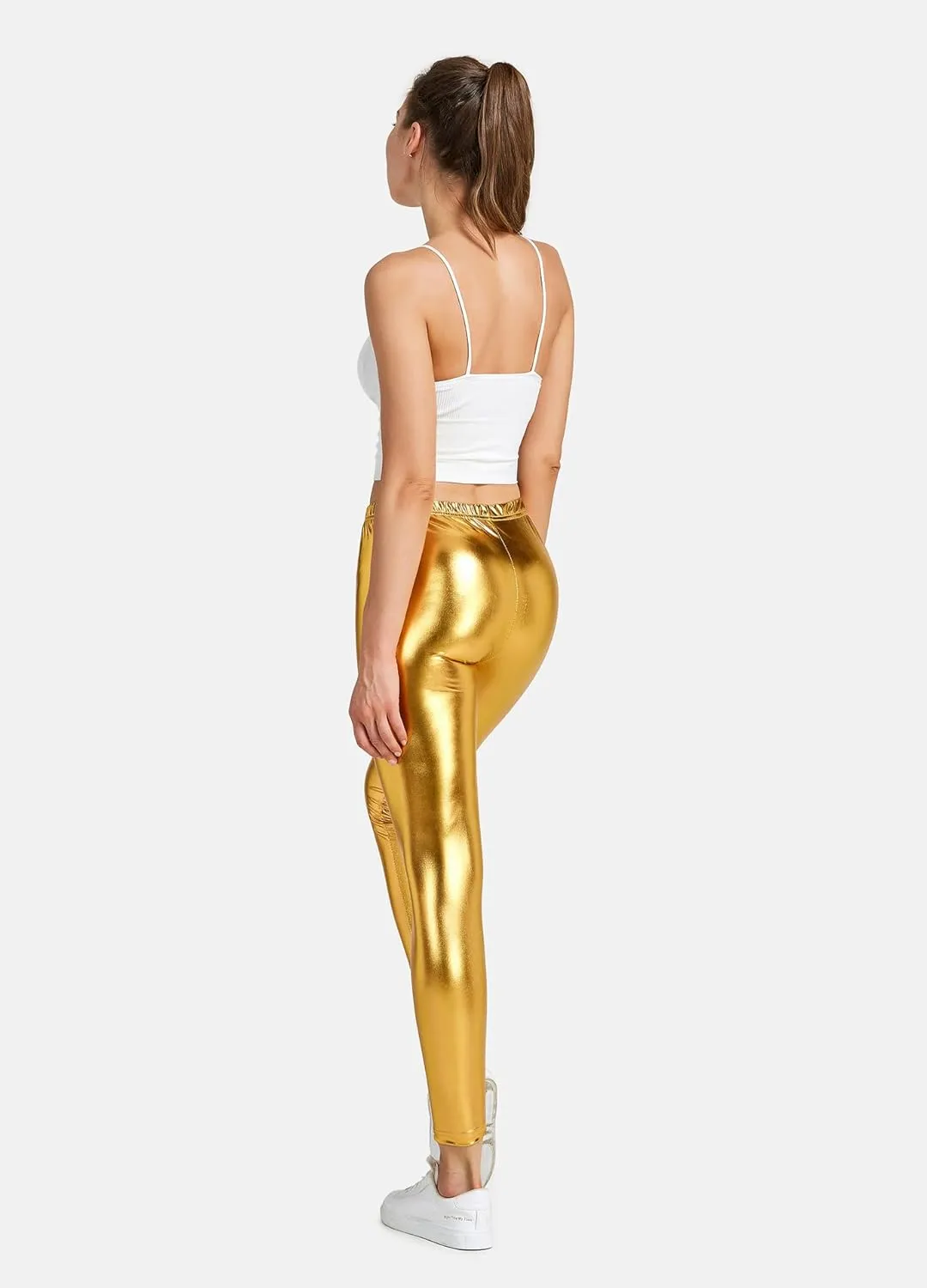 Women Shiny Metallic Sports Leggings Bright Pencil Pant Fitness Fashion Jeggings Candy Color Trousers