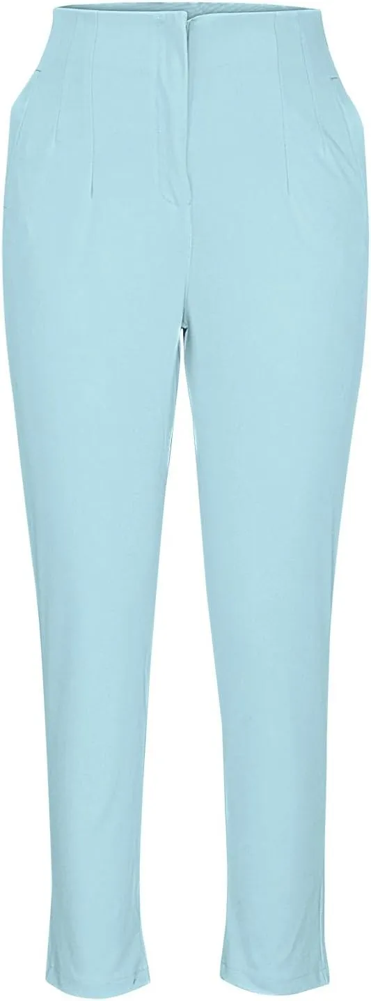 Women Suit Pants Dressy Elegant High Elastic Waisted Stretchy Tummy Control Business Work Pants Casual Skinny Pants