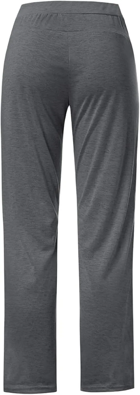 Women's Linen Blend Summer Pull On Pants Low Waist Ankle Length Slim Fit Trousers Travel