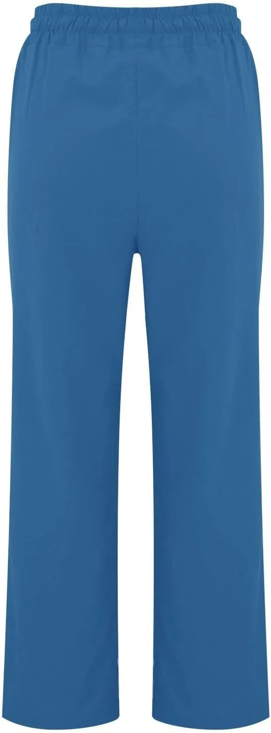Women's Linen Pants Elastic High Waisted Straight Leg Trousers Pants Loose Fit Casual Summer Dress Pants with Pockets