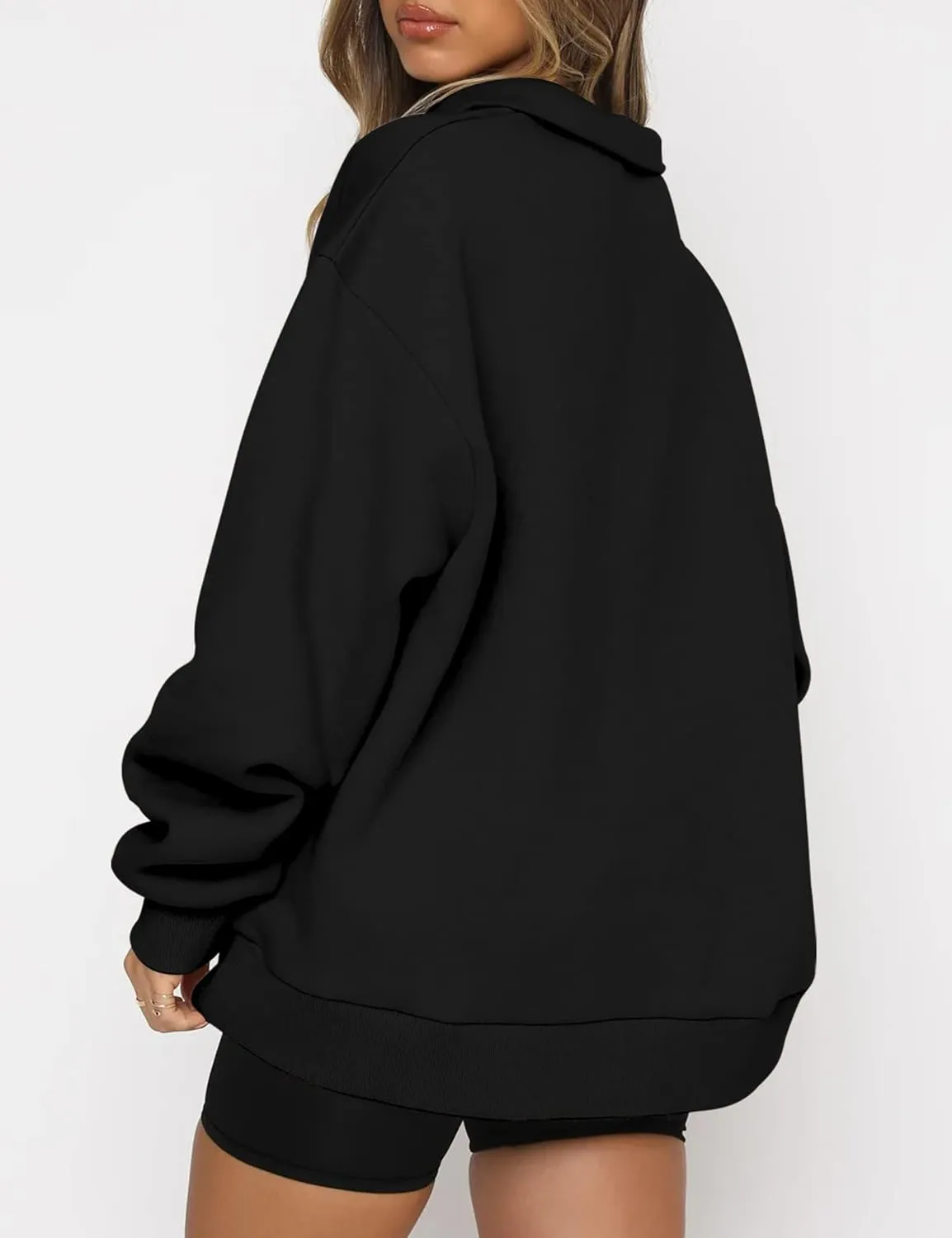 Womens Oversized Christmas Sweatshirt Half Zip Pullover Long Sleeve Quarter Zip Tops Teen Girls Fall Fashion 2024 Y2K Clothes