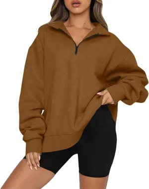 Womens Oversized Sweatshirts Hoodies Half Zip Pullover Fall Fashion Outfits 2023 Y2k Clothes