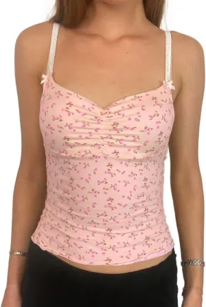 Womens Tank Tops Y2k Sexy Lace Spaghetti Strap Sleeveless Shirt Summer Going Out Slim Fit Crop Aesthetic Camisole