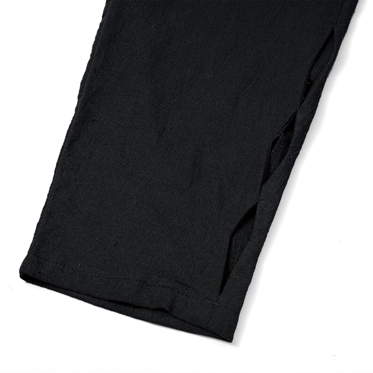 Women's Trendy Linen Pants Summer Casual Loose Elastic Waist Lounge Pants Hollow Out Yoga Beach Trousers with Pockets