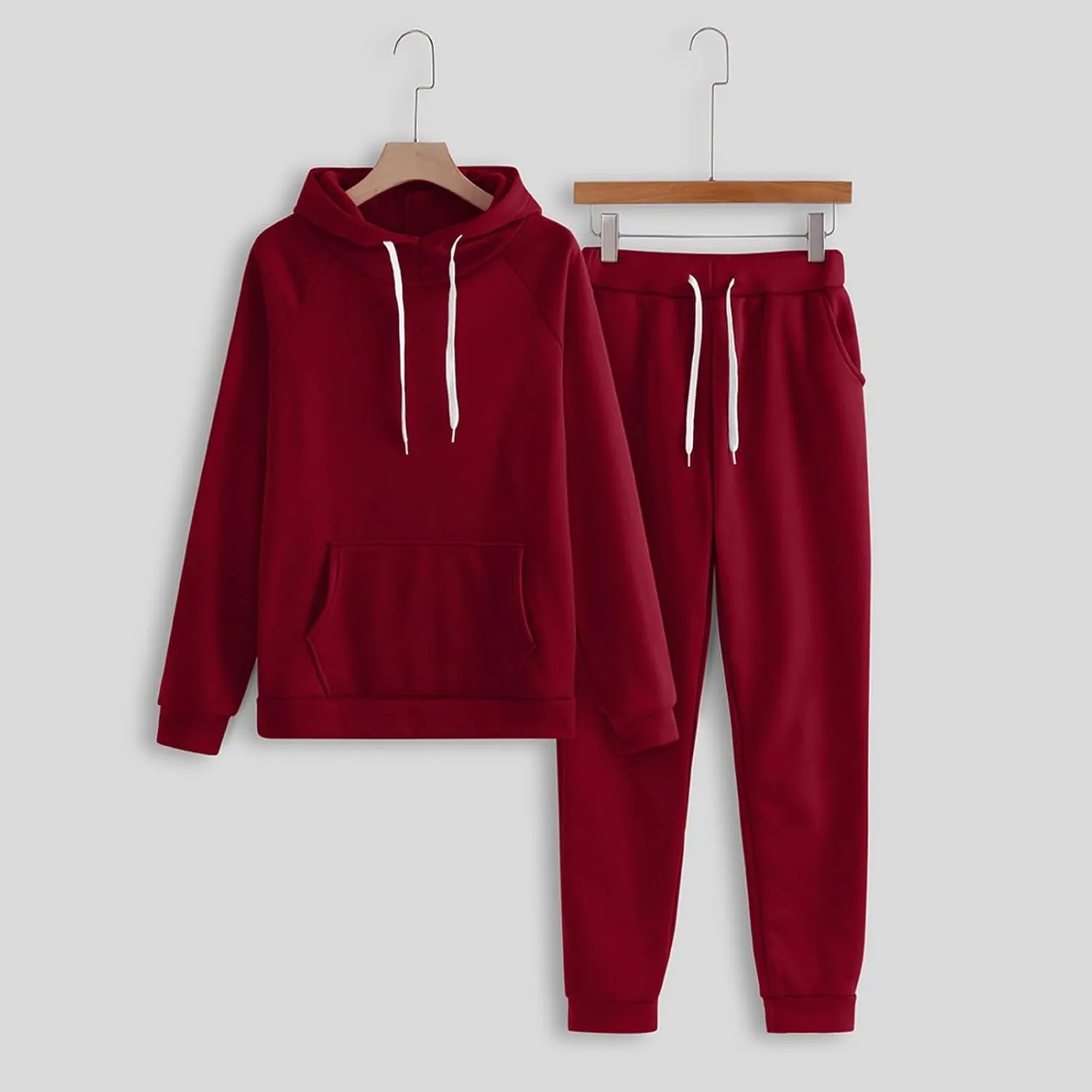 Women's Two Piece Tracksuit Fall Long Sleeve Crewneck Solid Color Cute Baggy Sweatpants Fall Fashion Outfits