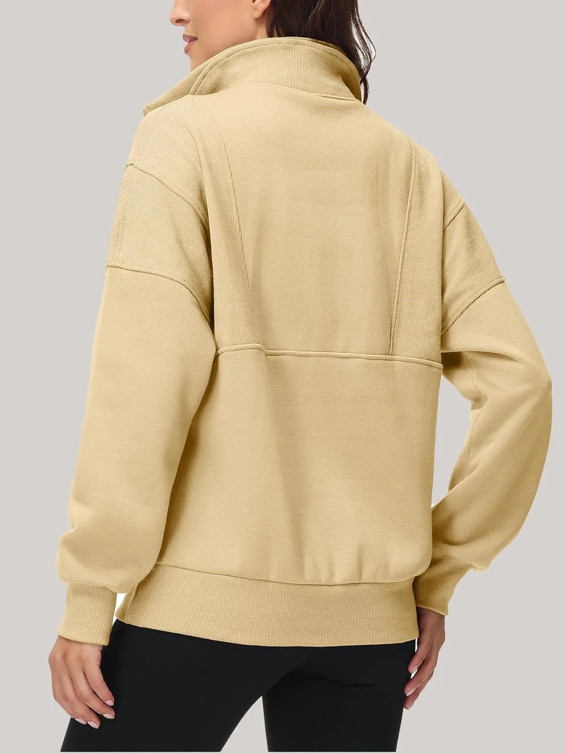 YKR Womens Oversized Sweatshirts Half Zip Up Hoodies Fleece Pullover with Pockets Y2K 2024